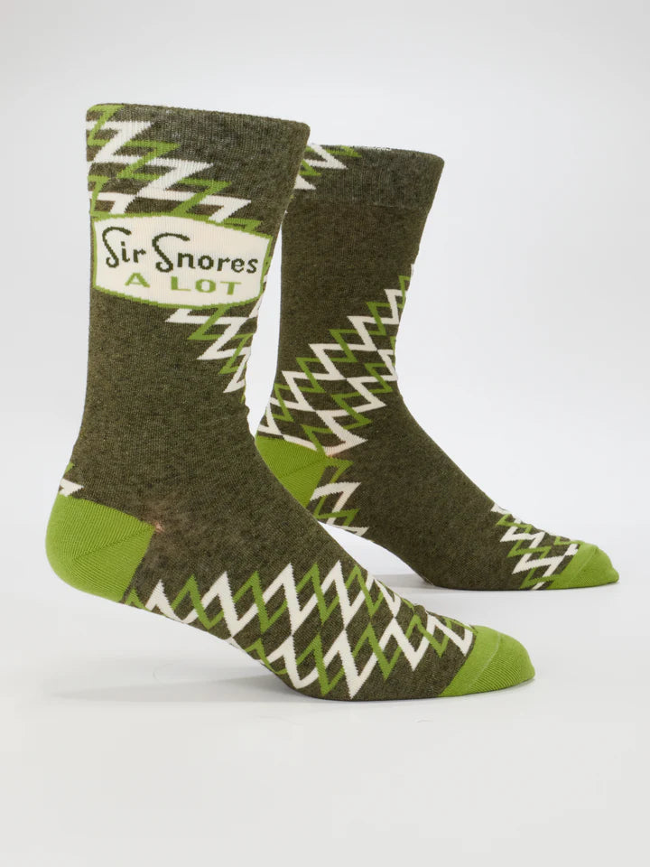 Blue Q - Men's Crew Socks- Sir Snores A Lot