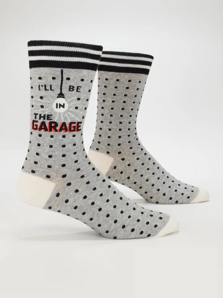 Blue Q - Men's Crew Socks- I'll Be In The Garage