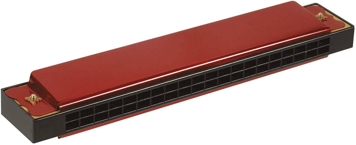 Neato! Large 6" Metal Harmonica with Case, Retro Classic