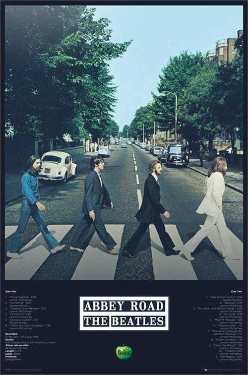 The Beatles - Abbey Road Tracks Poster - 24" x 36"