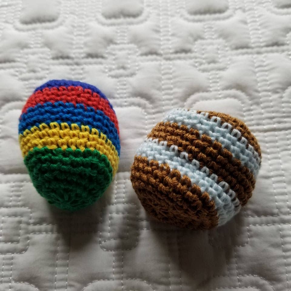 Multicolored Hand Crochet Sack Ball Kick Toy
