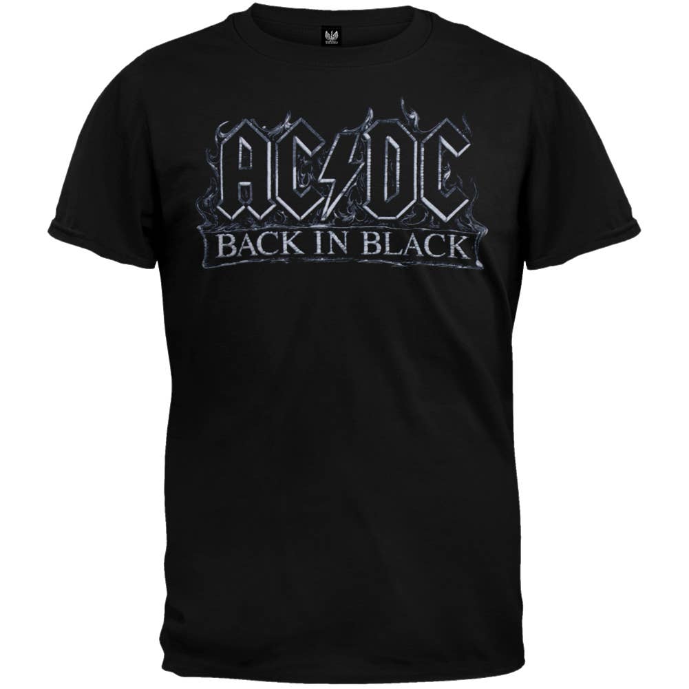 AC/DC - Back In Black Flames Men's Premium Soft T Shirt