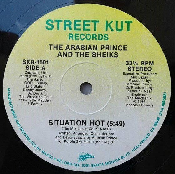 The Arabian Prince & The Sheiks : Situation Hot (12")