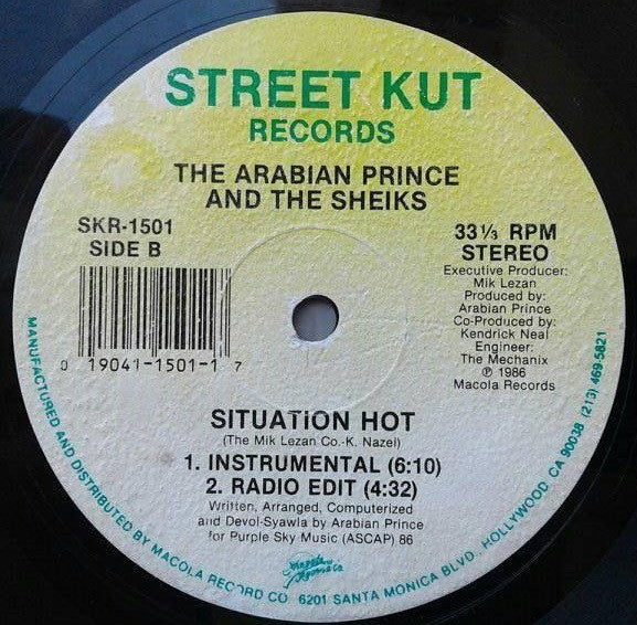 The Arabian Prince & The Sheiks : Situation Hot (12")