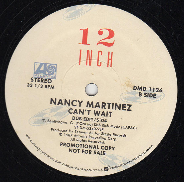 Nancy Martinez : Can't Wait (12", Promo)