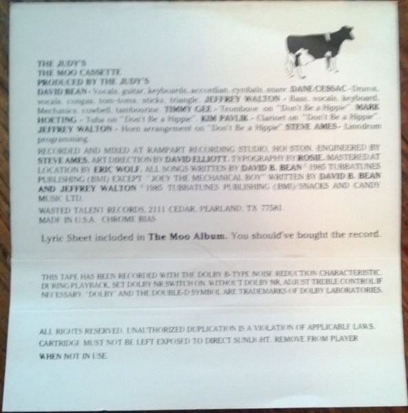 The Judy's : The Moo Cassette (Cass, Album)