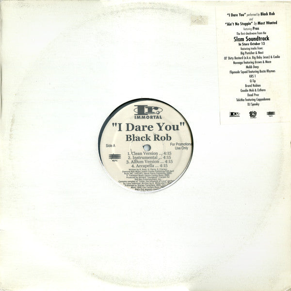 Black Rob / Most Wanted* Featuring Pras Michel : I Dare You / Ain't No Stoppin' (12", Promo)