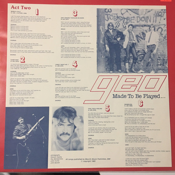 Geo (30) : Made to Be Played (LP)