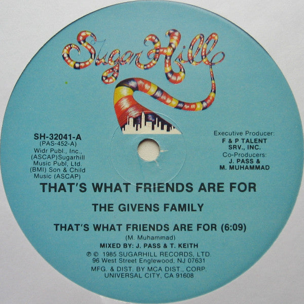 The Givens Family : That's What Friends Are For (12")