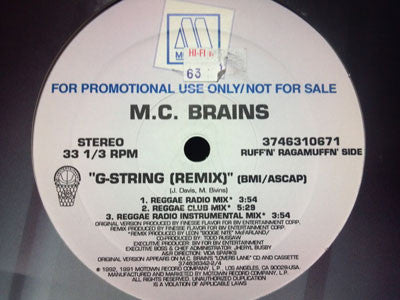 M.C. Brains* : G-String (Remix) (12", Promo)