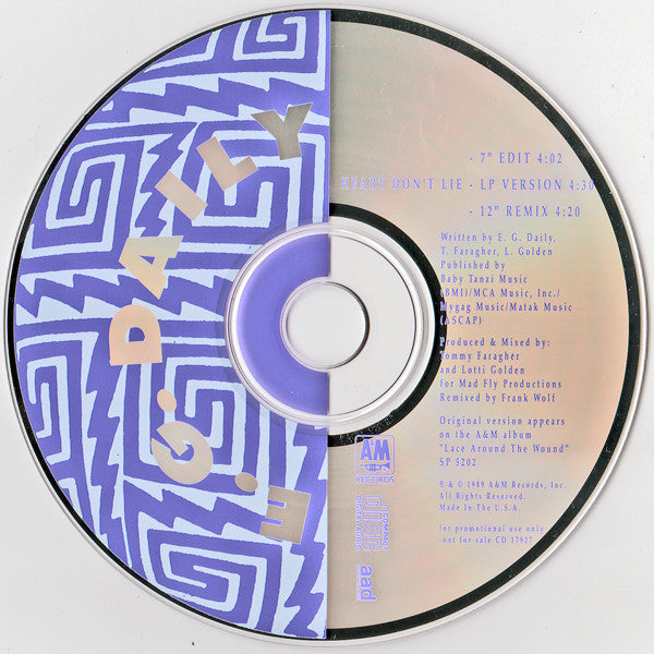 E.G. Daily : Heart Don't Lie (CD, Single, Promo)
