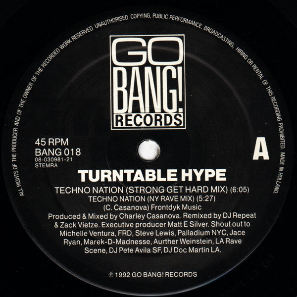 Turntable Hype : Techno Nation (12")