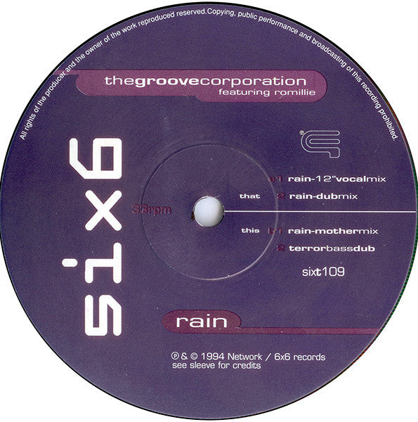 The Groove Corporation* Featuring Romillie : Rain (12", Single)