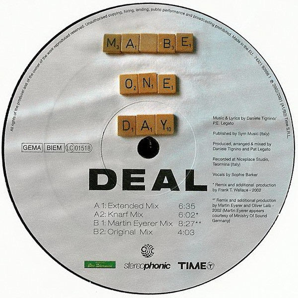 Deal : Maybe One Day (12")