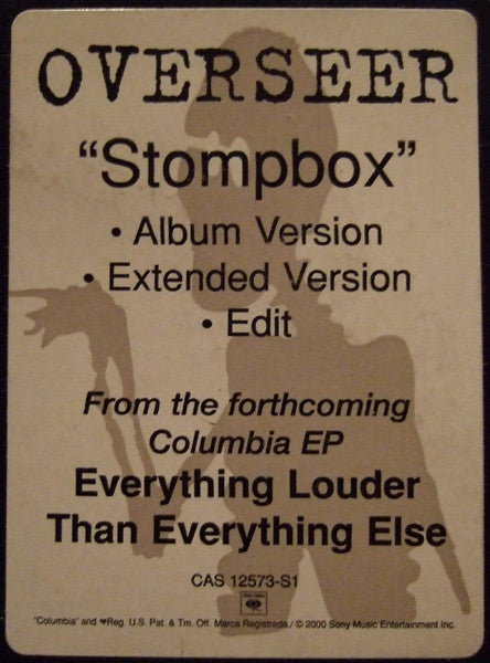 Overseer : Stompbox (12", Single, Promo)