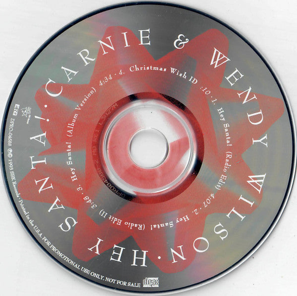 Carnie And Wendy Wilson* : Hey Santa! (CD, Single, Promo)