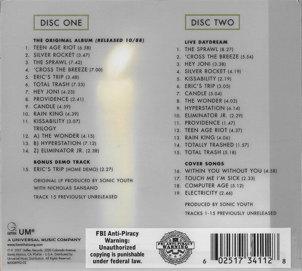 Sonic Youth : Daydream Nation (CD, Album, RE + CD, Comp + Dlx, RM)