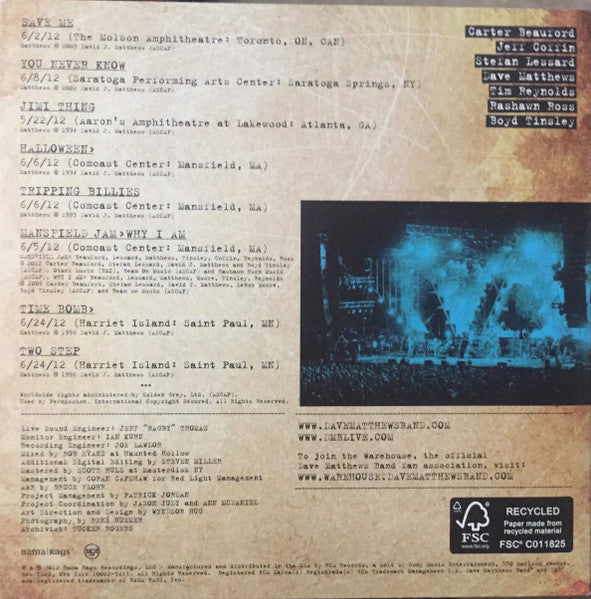 Dave Matthews Band : 2012 Summer Tour Sampler (CD, Comp, Smplr, Car)