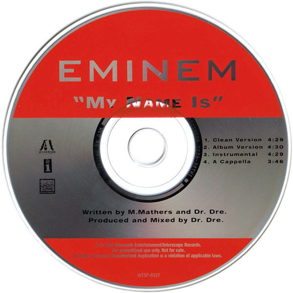 Eminem : My Name Is (CD, Single, Promo)
