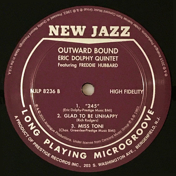 Eric Dolphy Quintet : Outward Bound (LP, Album, Num, RE, RM, 200)