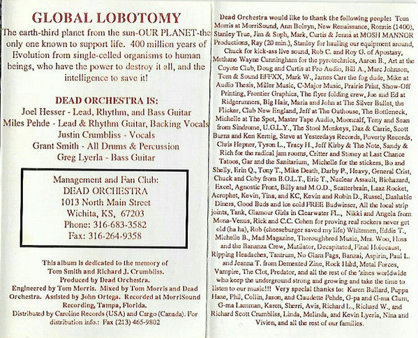 Dead Orchestra : Global Lobotomy (Cass, Album)