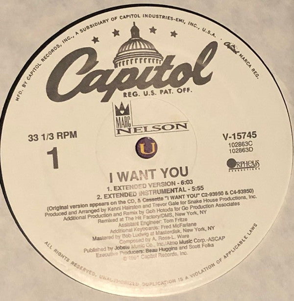 Marc Nelson : I Want You (12")