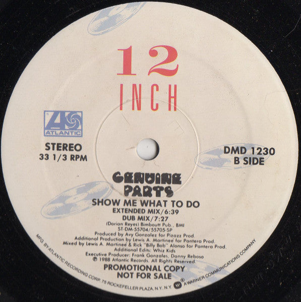 Genuine Parts : Show Me What To Do (12", Promo, Spe)