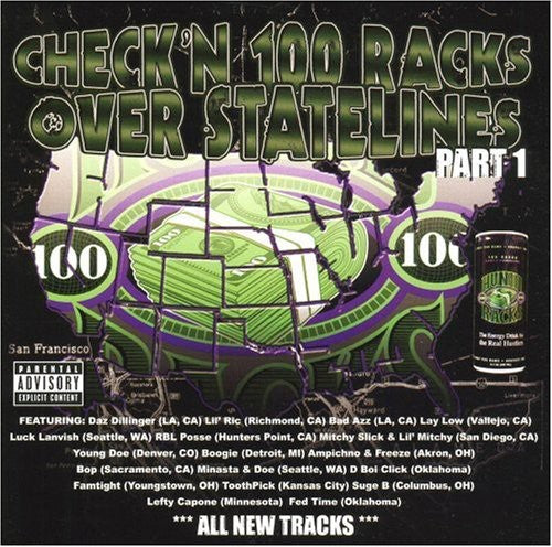 the album cover for Various Artists - Check'n 100 Racks Over Statelines Pt.1 [PA]