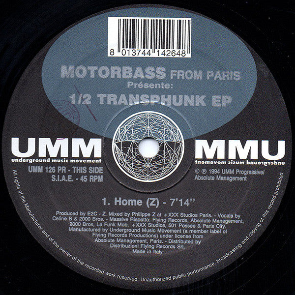Motorbass : 1/2 Transphunk EP (12", EP)