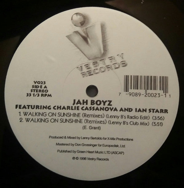 The Jah Boyz Featuring Charlie Casanova* & Ian Starr : Walking On Sunshine - The Remixes (12")