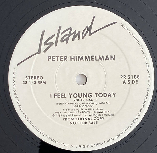 Peter Himmelman : I Feel Young Today (12", Promo)