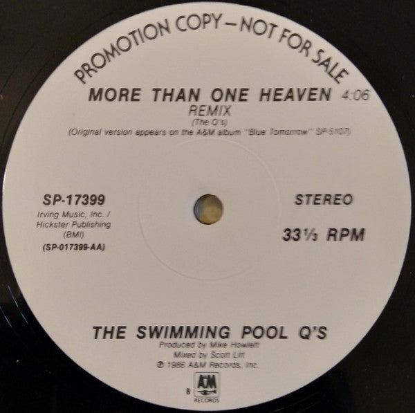The Swimming Pool Q's : More Than One Heaven (12", Single, Promo)