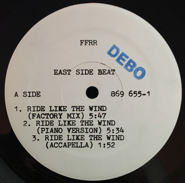 East Side Beat : Ride Like The Wind (12", Promo, TP)