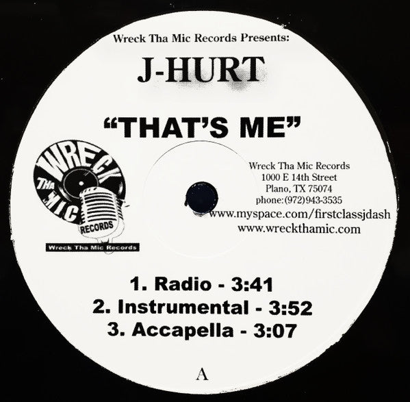 J-Hurt : That's Me / On My Block (12", Single)