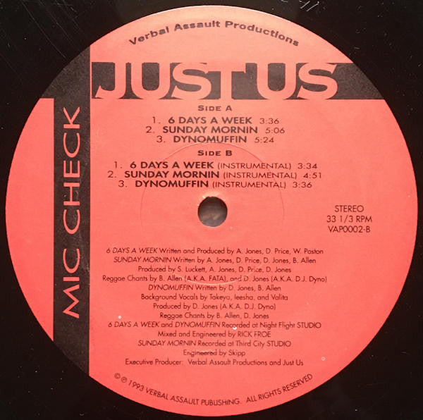 Just Us (20) : Mic Check (12")