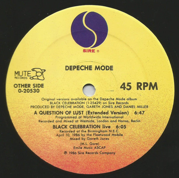 Depeche Mode : A Question Of Time / A Question Of Lust (12", Maxi)