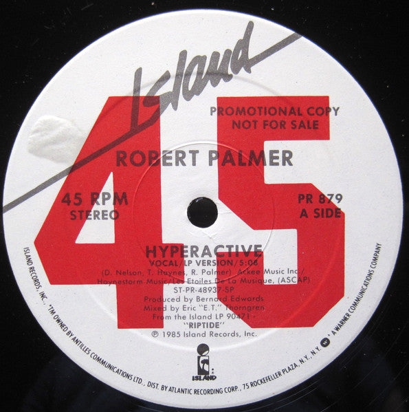 Robert Palmer : Hyperactive (12", Promo)