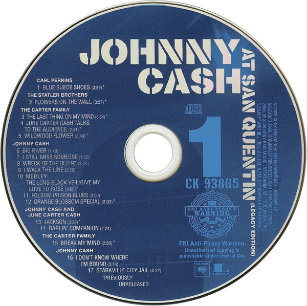 Johnny Cash : At San Quentin (2xCD, Album, RM + DVD, NTSC + Box)