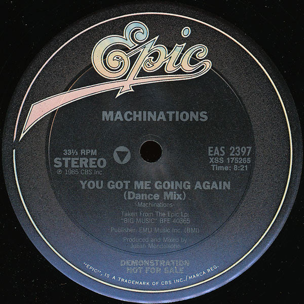 Machinations : You Got Me Going Again (12", Promo)