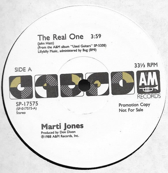 Marti Jones : The Real One (12", Single, Promo)