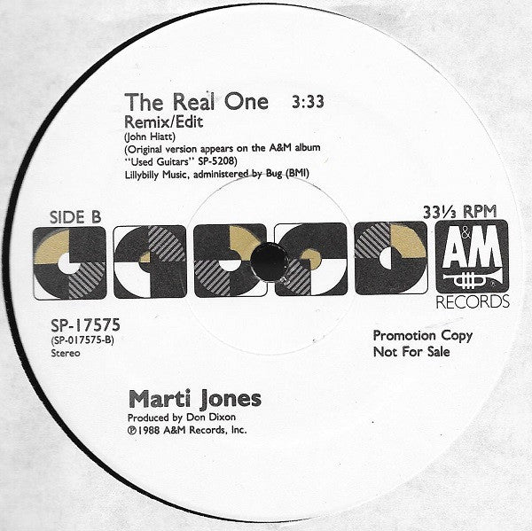 Marti Jones : The Real One (12", Single, Promo)