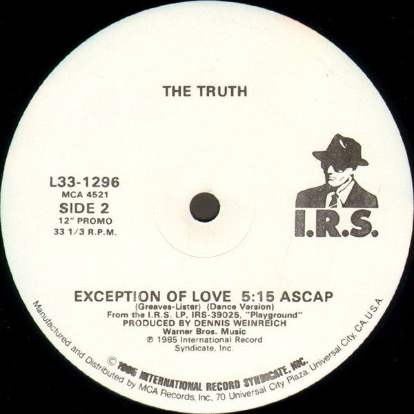 The Truth (6) : Exception Of Love (12", Promo)