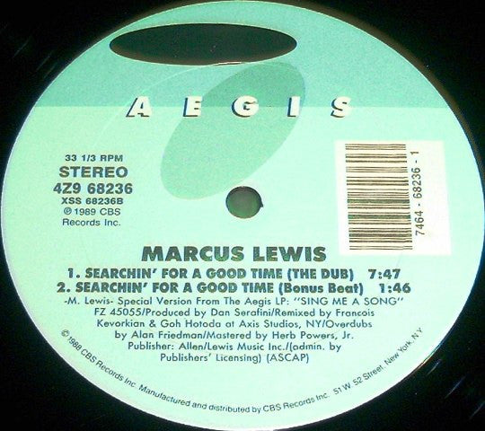 Marcus Lewis : Searchin' For A Good Time (12")