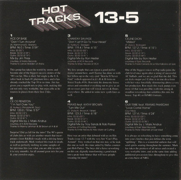 Various : Hot Tracks 13-5 (CD, Comp, Promo)