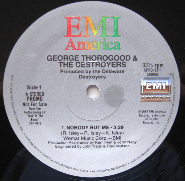 George Thorogood & The Destroyers : Nobody But Me (12", Single, Promo)