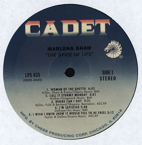 Marlena Shaw : The Spice Of Life (LP, Album, RE)