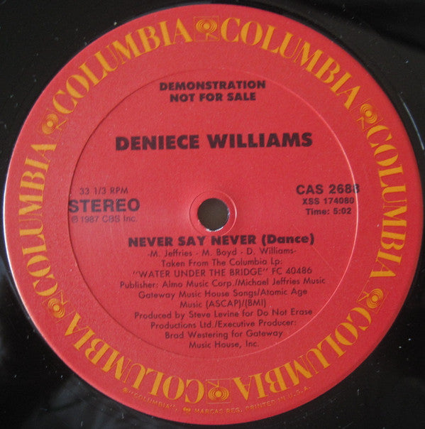 Deniece Williams : Never Say Never (12", Promo)