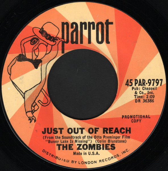 The Zombies : Just Out Of Reach (7", Promo, Styrene)