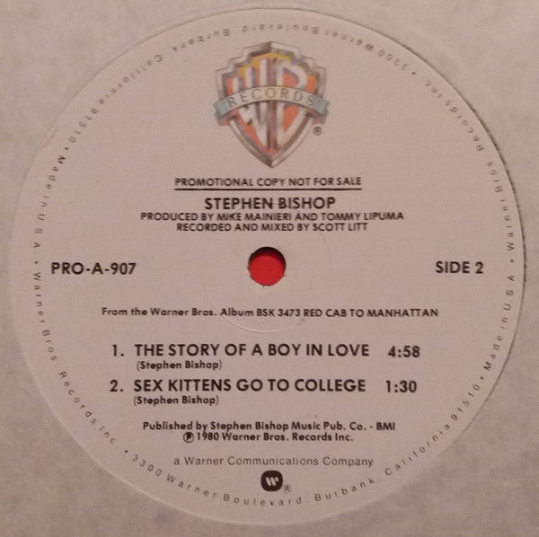 Stephen Bishop : Red Cab To Manhattan - Special Radio Sampler (12", EP, Promo)
