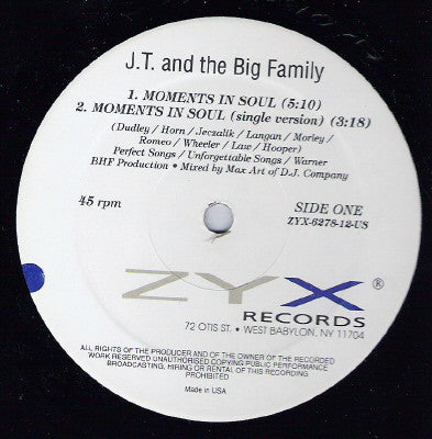 J.T. And The Big Family : Moments In Soul (12")